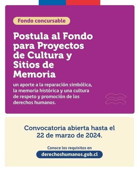 Postula al fondo de cultura y sitios de memora